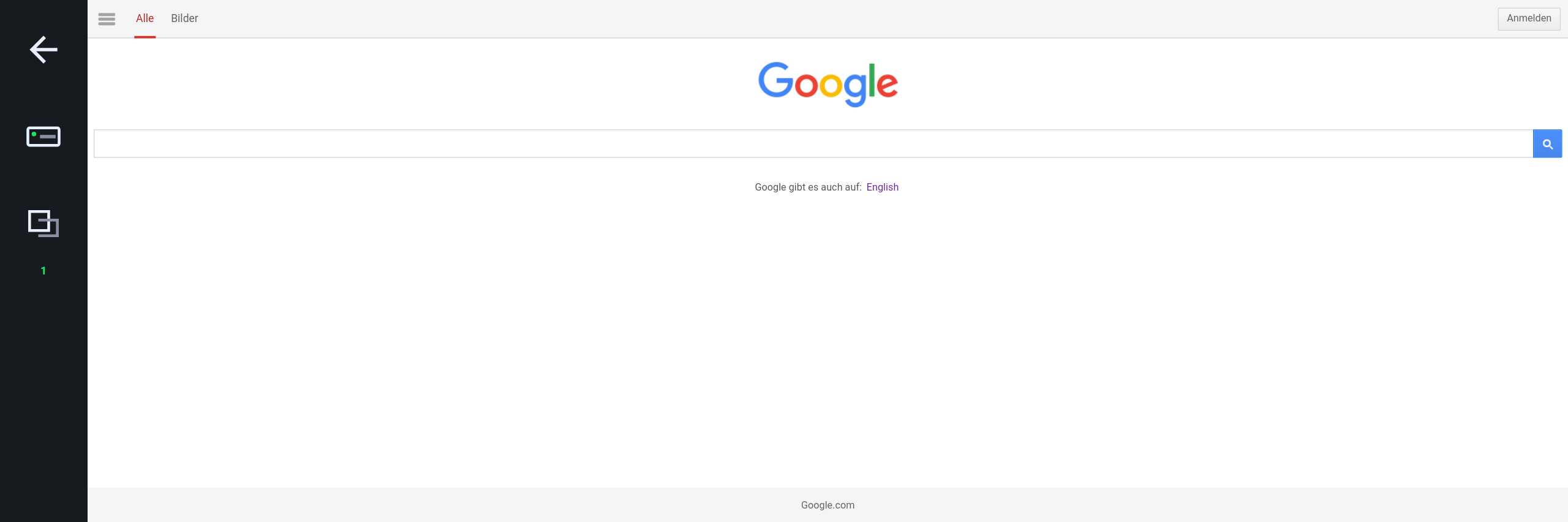 SimpleBrowser – Startseite mit Seitenleiste