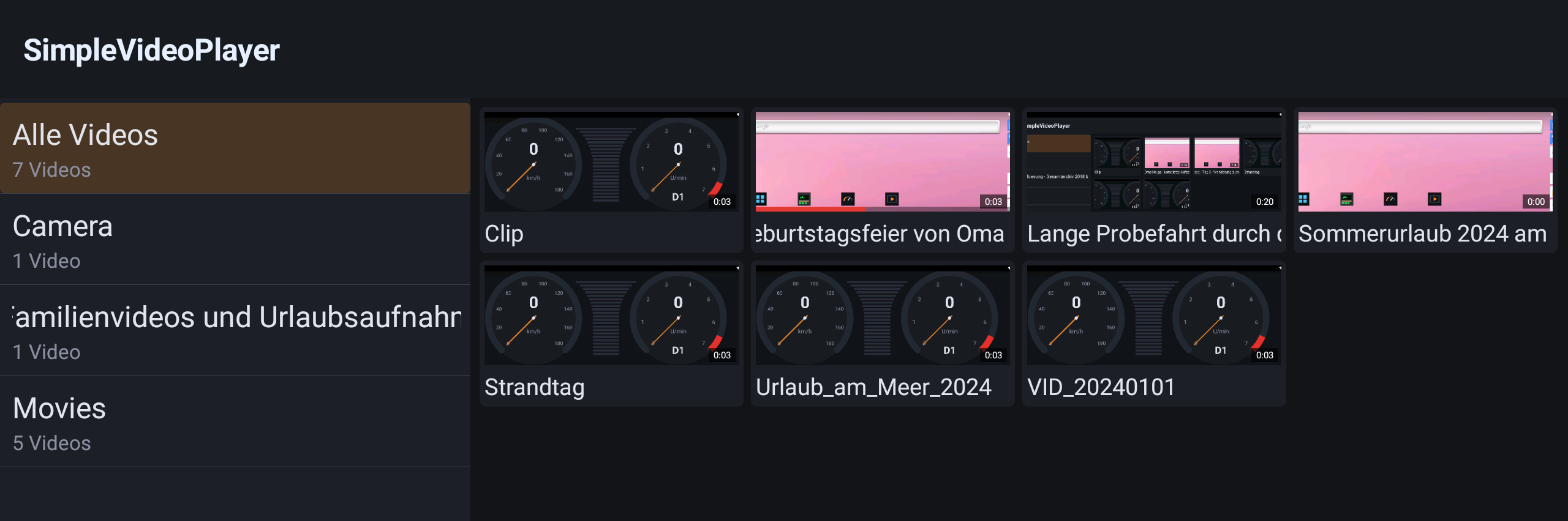 SimpleVideoPlayer – Fortschrittsbalken