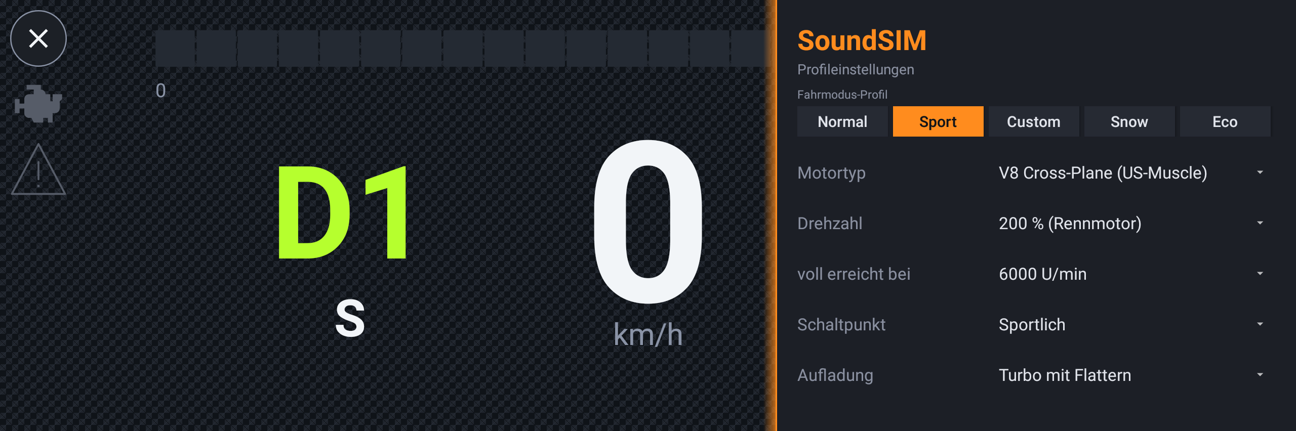 SoundSIM – Sport-Profil mit eigenen Einstellungen